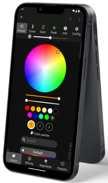 Glow phone app with color and brightness controls
